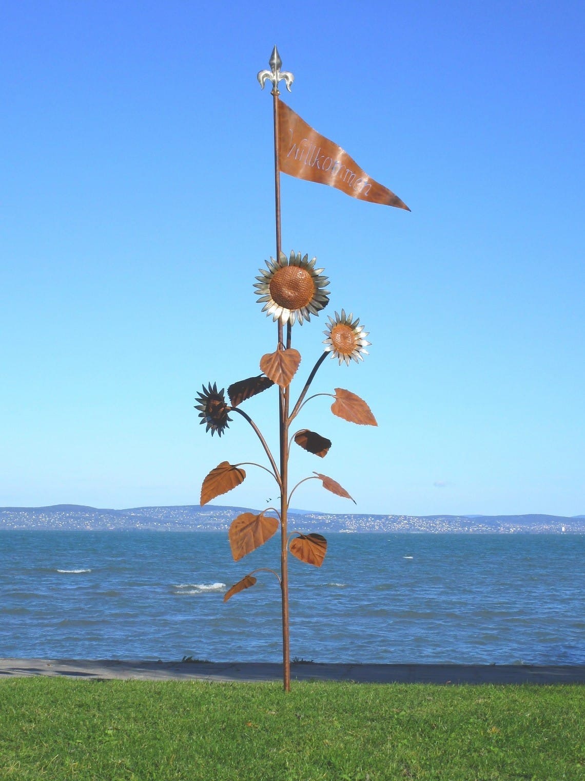 Sonnenblume mit Flagge 290 (rostig) 95x75x290 11kg