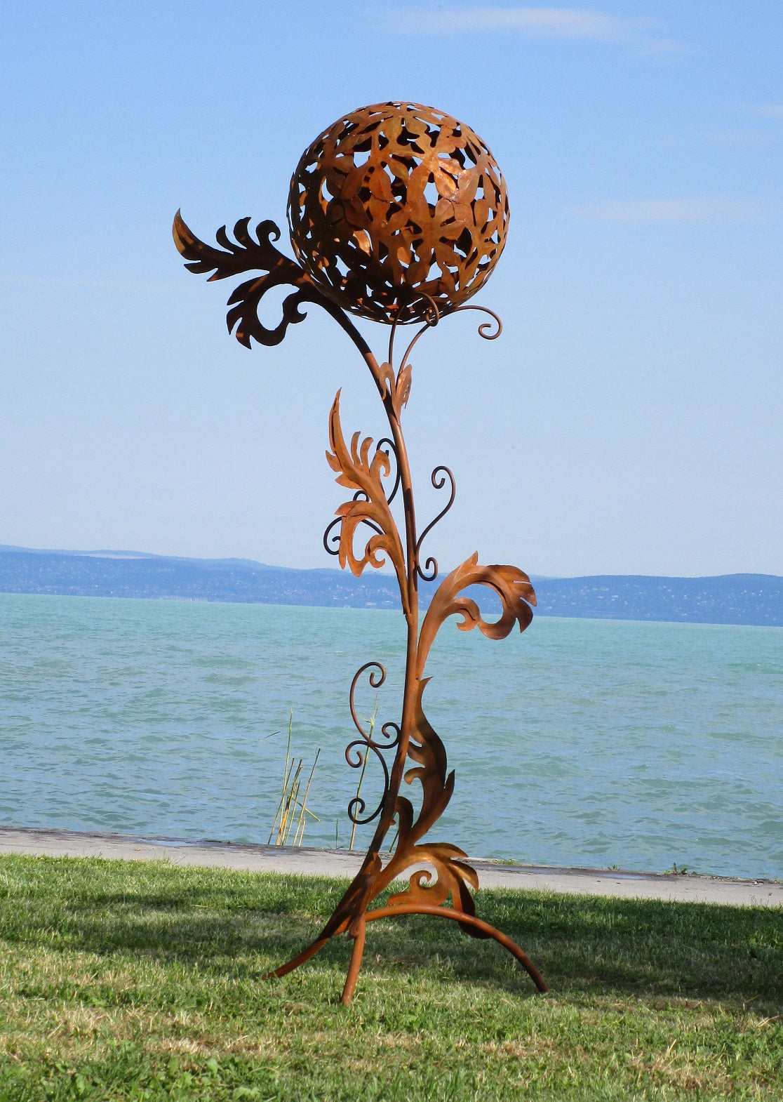 Barock Kugelsäule (rostig) 85x82x200 10,5kg