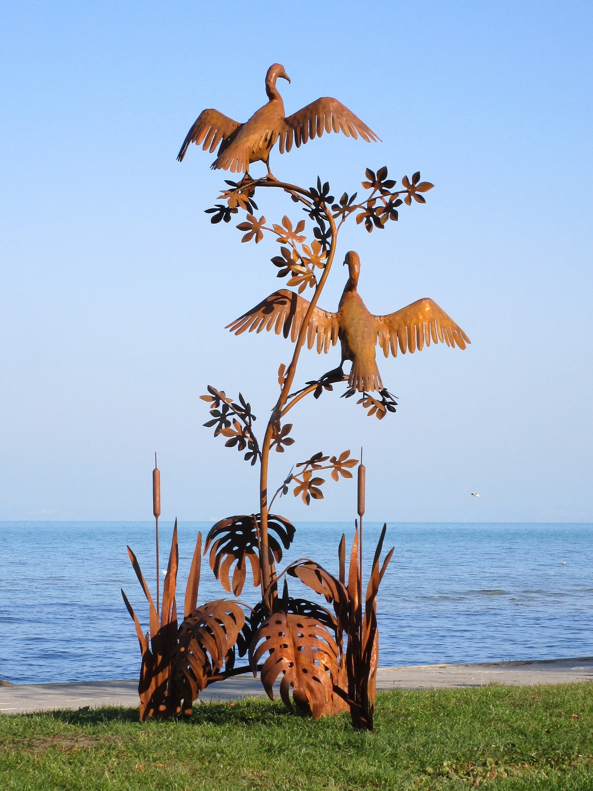 Kormoranpaar im Wildnisl (rostig) 115x113x270 23kg