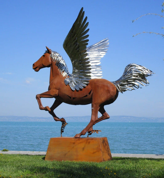 Pegasus Lebensgroß (edelstahl+rostig) 175x288x305  88kg