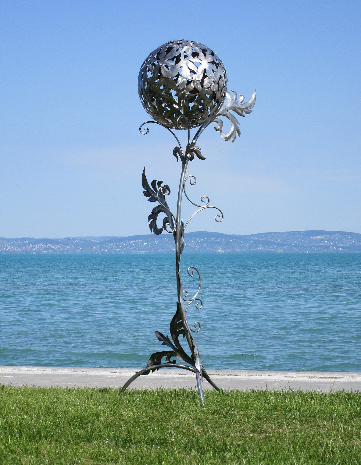 Barock Kugelsäule (edelstahl) 85x82x200  10,5kg