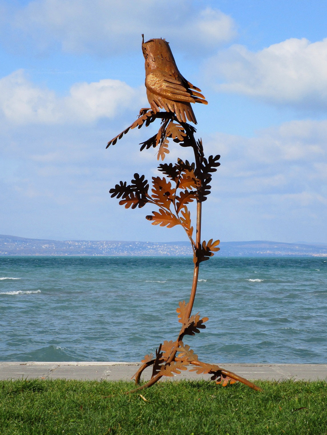 Eule am großen Ast (rostig) 78x87x170  6,9kg