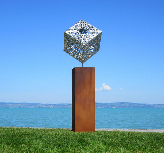 Würfel auf Säule (Edelstahl) 7x82x216  21kg